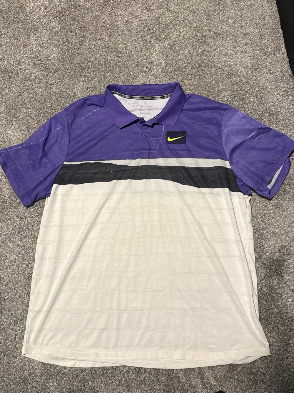 Nike Purple, White and Black Polo New York Court Tennis Polo Men’s XL